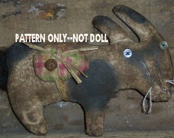 Rabbit epattern-NOT DoLL 213e Crows Roost Prims Primitive Bunny Easter Grazing epattern immediate download