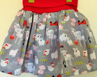 Cute little girls handmade skirt - fully lined - age 5 years