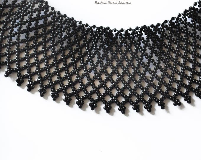 Ruth Bader Ginsburg, netted collar, lace collar, beaded collar, collar necklace, choker netted necklace, victorian necklace, beaded necklace