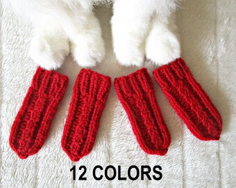 Hand knit cats socks for dogs Cat dog socks Knit pets socks Dog and cat booties Cat lover gifts for dog lovers gifts for dog cat gifts