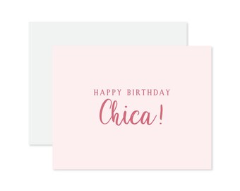 Happy Birthday Chica Letterpress Card