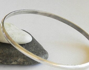 Solid Sterling Silver Bangle, Simple Bracelet, Sterling Bangle Bracelet, Plain Silver Bangle, Stacking Bracelet, Stacking Bangle