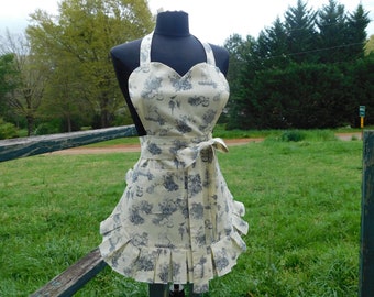 Retro Inspired Apron // Kitchen Apron // Full Apron // Apron for Women