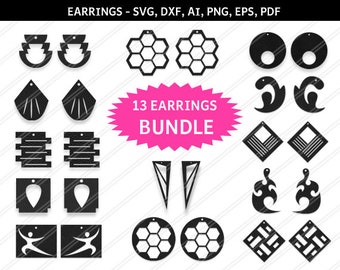 Download Earrings SVG Leather Earrings Bundle Teardrop Earring