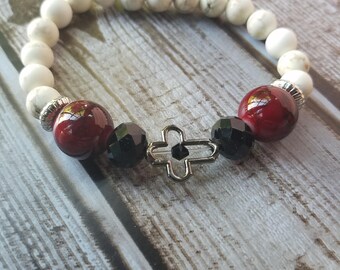 Cross Gemstone Bracelet