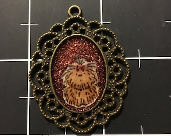 Longhaired Dog Pendant, Yorkie, Cairn Terrier, Puli, 50% of the proceeds go to the current selected animal charity