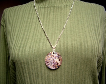 Round Abalone Shell Pendant Necklace