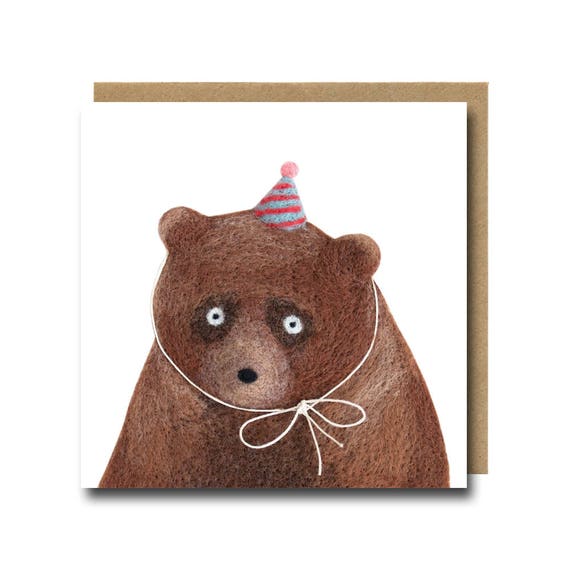 Party Animal Bear Birthday Card Funny Bear Birthday Card