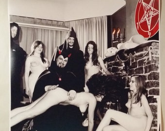 Church of Satan Anton LaVey 24" x 24" Poster Art Baphomet Evil 666 Pentagram