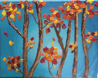 7" x 5" Fall Leaves Oil Painting