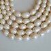 11x14-14x18mm Large Hole Graduated White Freshwater Pearl Oval/Rice Beads 2.2mm Hole #162
