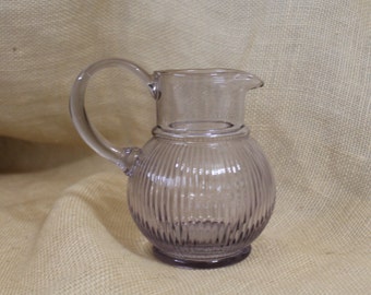 Small Glass Pitcher / Vase in a Purple / Lilac Hue