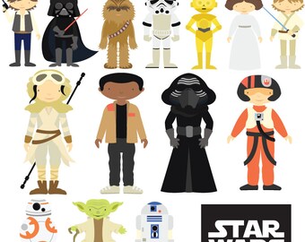 Star Wars - Clipart & Vector Set - Instant Download - Personal and Commercial Use - New Characters