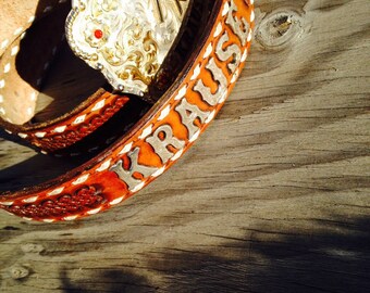 Custom Leather Belt with Buck Stitch