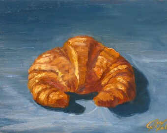 Croissant, 6 x 8, print of original oil painting