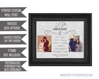 We Still Do 25th Anniversary Print - Then and Now Silver Anniversary Gift Print - Parent Anniversary Gift - Photo Print - 25th Wedding