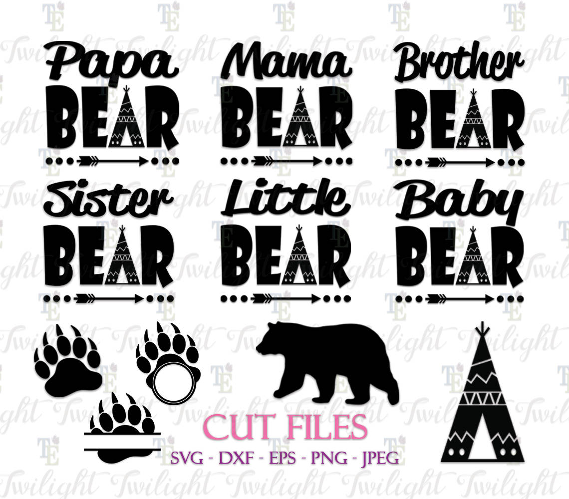Download Papa Bear SVG Cut Files Mama Bear SVG Cut Files Brother Bear