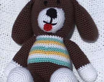 Hand Crocheted Doggie-Dark Brown Face