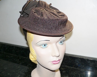 1940's Brown Tilt Hat NY Creation