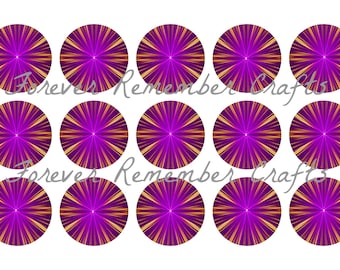 INSTANT DOWNLOAD Gold & Purple Abstract 1 Inch Bottle Cap Image Sheets *Digital Image* 4x6 Sheet With 15 Images