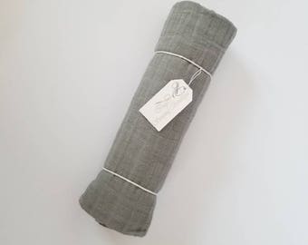 Muslin Swaddle Blanket. Double gauze blanket. Grey muslin blanket. X-large blanket
