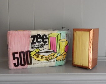 1970's Copper Diner Style Napkin Dispenser with Zee Paper Napkins