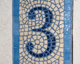 Address number on a tile mosaic for your home