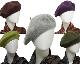 Full Liner Vintage Design Wool Felt French Beret Hats Felt