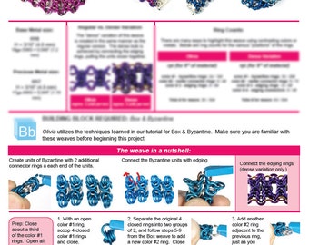 Chainmaille Tutorial - Olivia Bracelet (Intermediate) - PDF