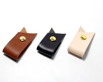Set of 3 leather cord keeper earphone case earphone organizer cord organizer earphone holder earphone storage iPhone earbud holder