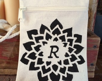 Initial Canvas Cross Body Pouch