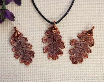 SALE Leaf Necklace, Copper Oak Leaf, Real Lacey Oak Leaf Necklace, Oak, Copper Leaf Pendant, SALE384