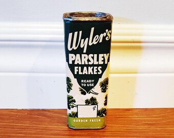 Vintage 1940s Wyler's Parsley Flakes Advertising Tin, Wyler & Company Chicago
