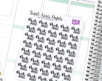 Shop Owner Stickers - Word Art Stickers - Lettering Stickers - Pack Orders Stickers - Shipping Stickers - Fits Most Planners - 637