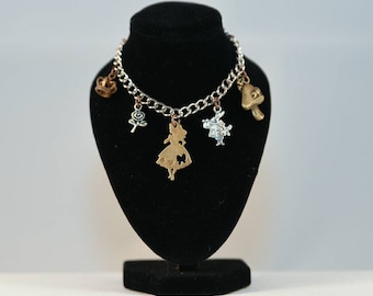 Alice in wonderland inspired charm bracelet