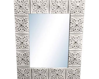 Large Snowflake 22 in. 34 in. Tin Mirror