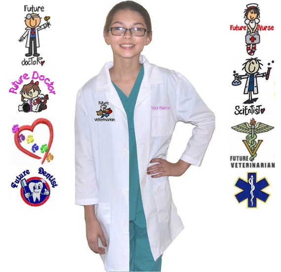 Embroidered Personalized Kids Lab Coat for little Doctors and
