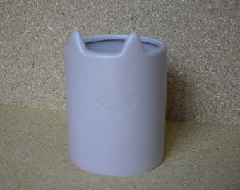 Pale Pink Blush Ceramic Kitty Cat Pencil Cup Pencil Holder