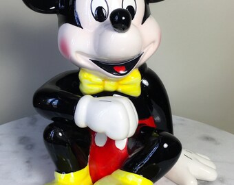 Vintage Mint Ceramic Mickey Mouse Piggy Bank