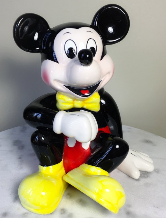 Vintage Mint Ceramic Mickey Mouse Piggy Bank