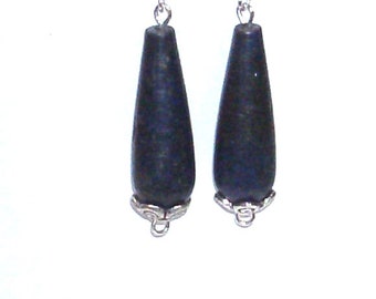 Handmade Dark Blue Lapis Lazuli StoneTeardrop Earrings 1-1/2" Long, Stone Earrings, Lapis Lazuli Earrings, Stone Drop Earrings, Stone Dangle