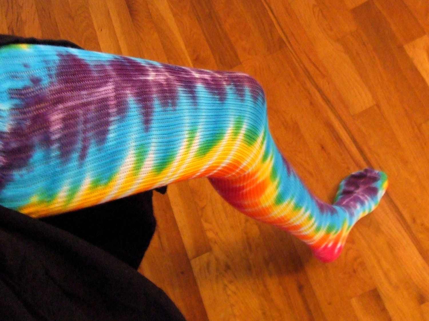 Tie Dye Thigh High Socks Rainbow Bliss Size Adult Small