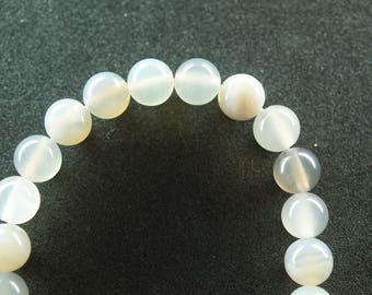 48 8 mm grey AGATE beads