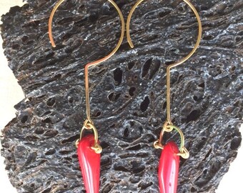 Spike Coral Earrings & 14k Gold Filled, Sterling Silver, Made in Hawaii *Free US Shipping*