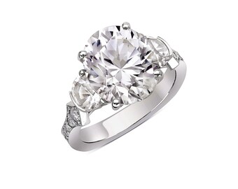 White Sapphire Ring with Diamonds