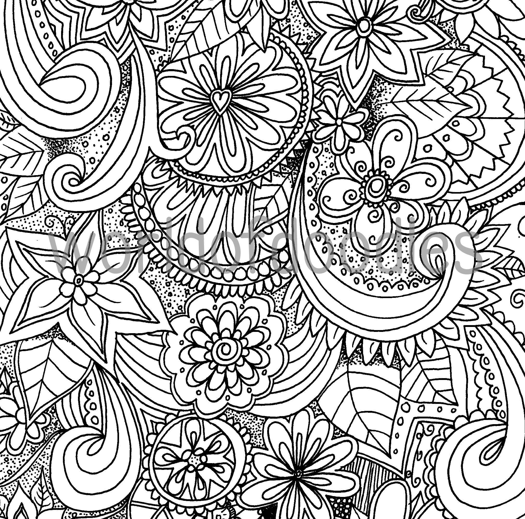 Flower Garden 2 A4 Colouring Page Printable PDF Download