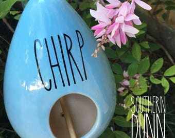 Rae Dunn Inspired Vinyl Decal Chirp or Fly, Rae Dunn Birdhouse Vinyl Decal, Rae Dunn Birdhouse, Rae Dunn Decals, Rae Dunn Vinyl