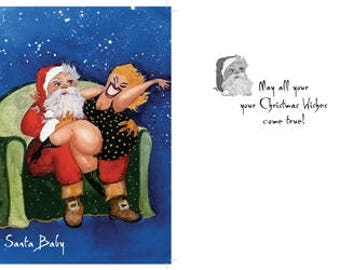 Santa Baby: Funny Christmas greeting cards, holiday cards, Funny Santa Claus cards, Christmas cards funny