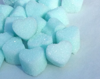 Rainbow Sugar Cube Hearts for Tea. Coffee. Weddings. Baby Showers and Party's
