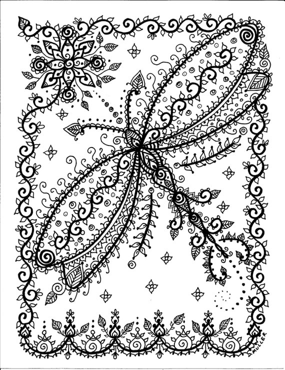 5 pages Instant download Coloring pages Buttefly dragonfly Art